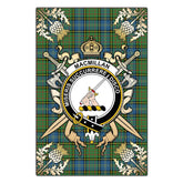 Clan MacMillan Hunting Ancient Tartan Crest Black Garden Flag  - Gold Thistle  SK15 Clan MacMillan Tartan Today